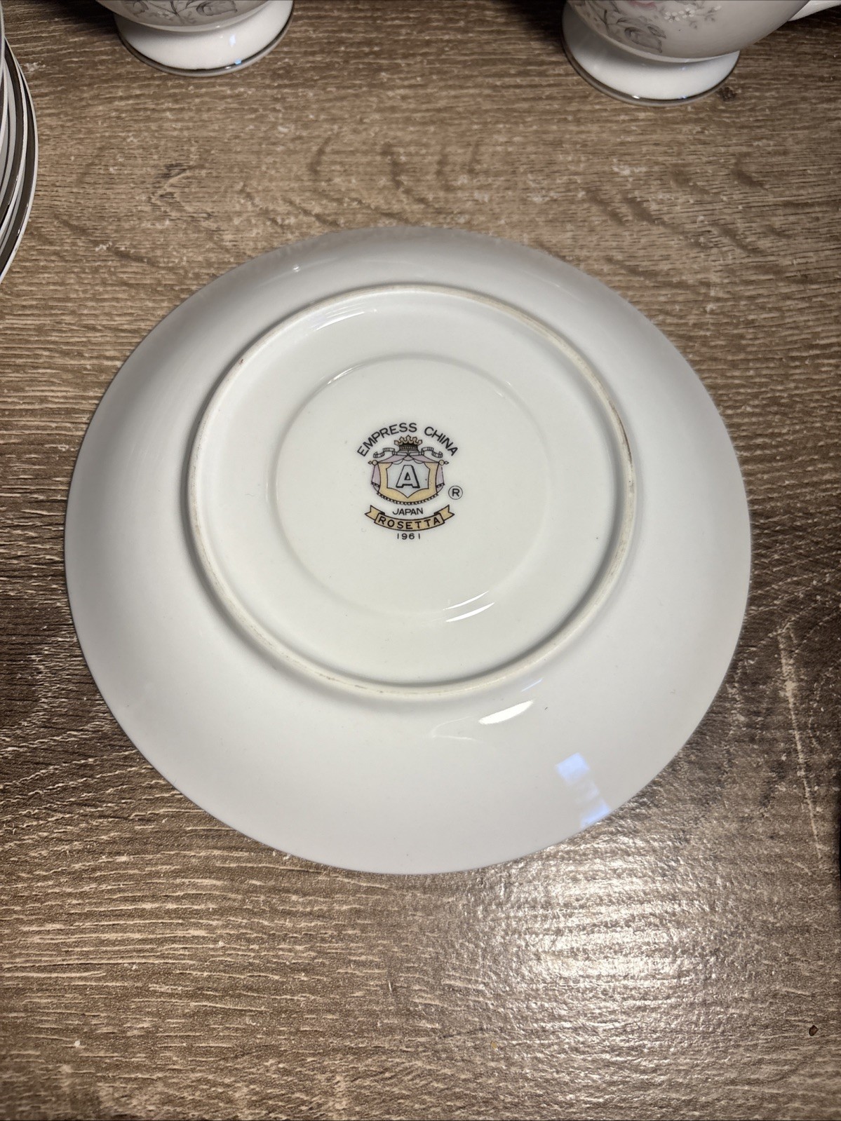 Empress China Rosetta Japan 1961 6oz- 7 Tea Cup 6 Saucer Plate Set Roses Pink J1