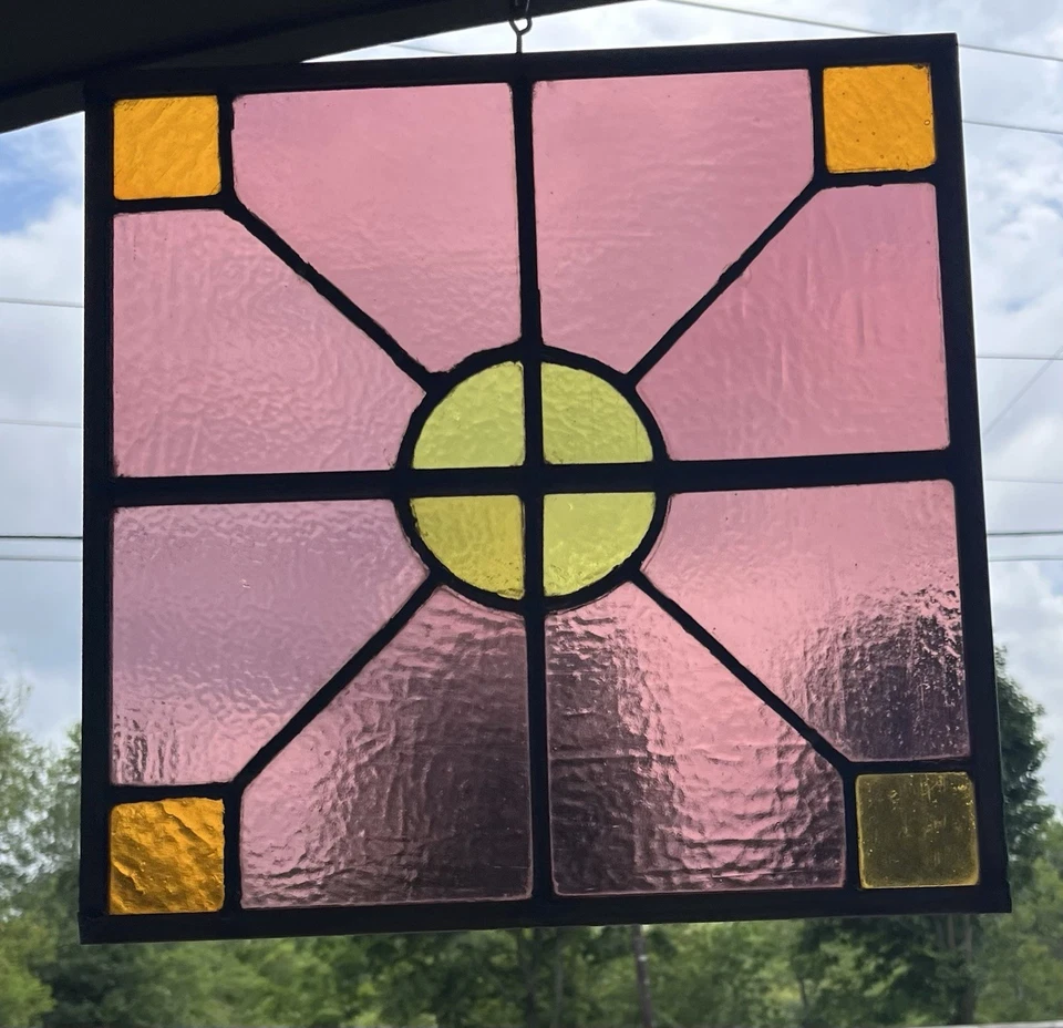 ANTIQUE STAINED GLASS WINDOW restored, Pittsburgh PA circa 1900 FREE SHIPPING - Image 4 of 4