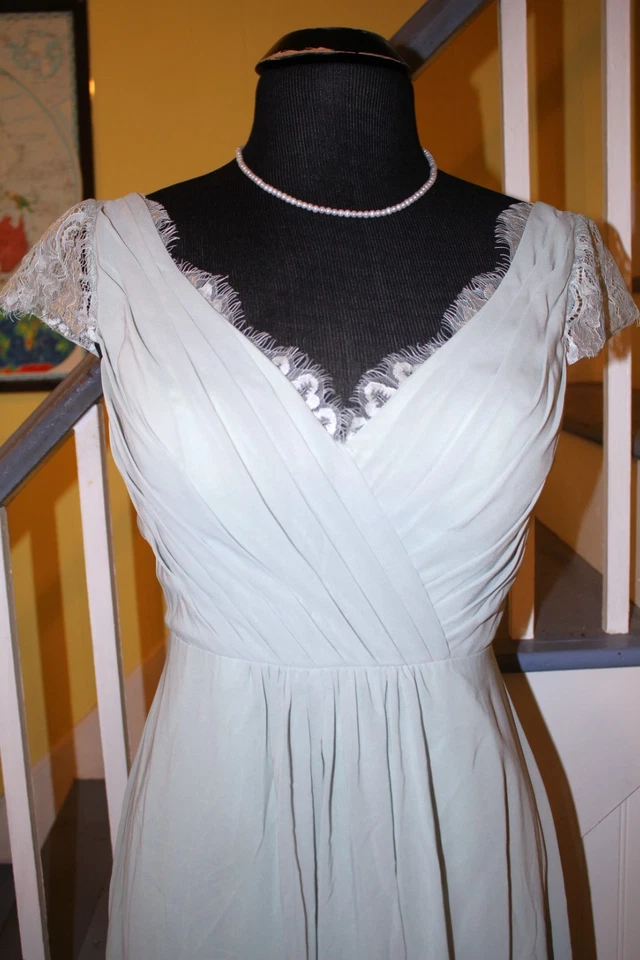 Beautiful JJ's House Ball Wedding Dress Gown Celadon Green Maxi Length Size 10 - Image 2 of 4