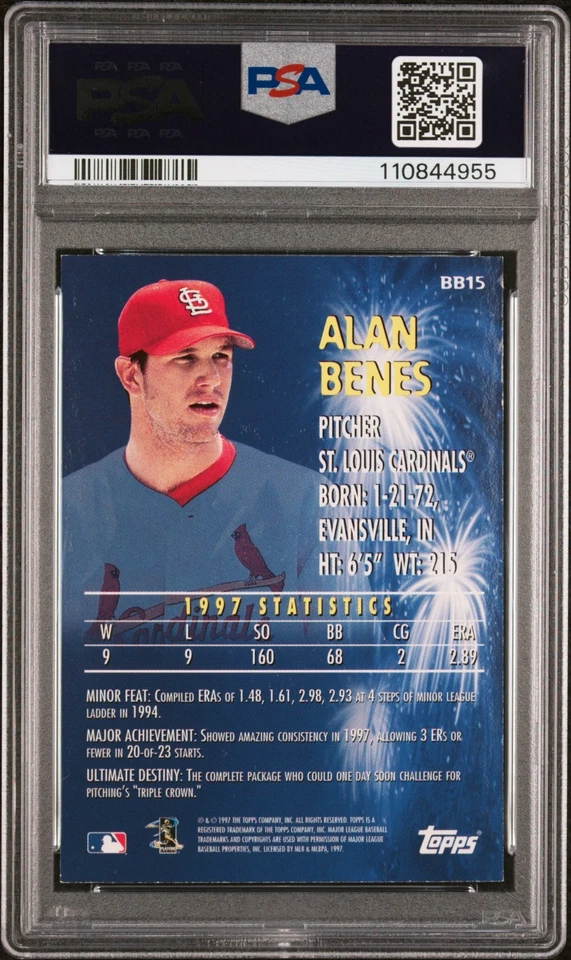 Topps 1998 cromo #bb15 Alan Benes Baby Boomers PSA casi nuevo 7 Foto 2 de 2