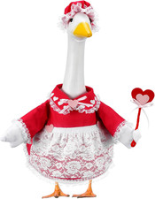 Valentine'S Day Porch Goose Outfits for 23 Inch Lawn Statue, Red Dress with Lace