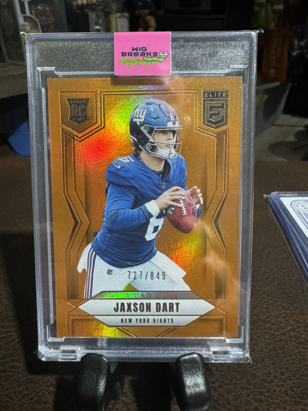 2025 Panini Donruss Elite Jaxson Dart/849 Orange Metalic Status #103 Rookie Card