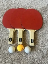 Stiga Ping Pong Paddles (2) Red And Black 10” Wooden