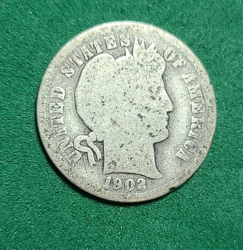 1902-O Silver Barber Dime Silver Coin #15