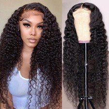 SOSATISFY Deep Wave Lace Front Wigs Human Hair 4x4 HD Transparent Lace Closur...