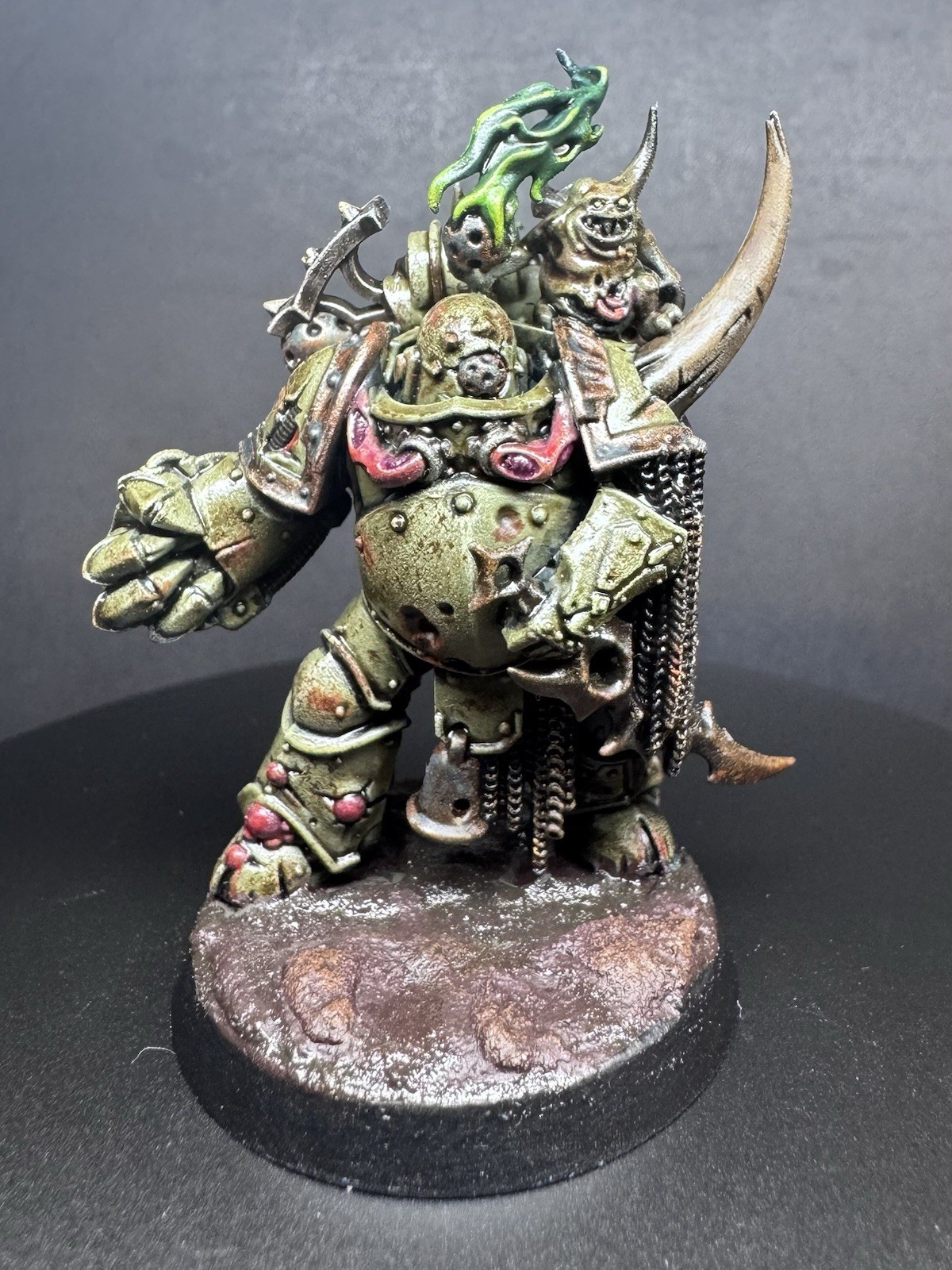 Warhammer 40K Death Guard - Plague Marine Champion Painted Grimdark