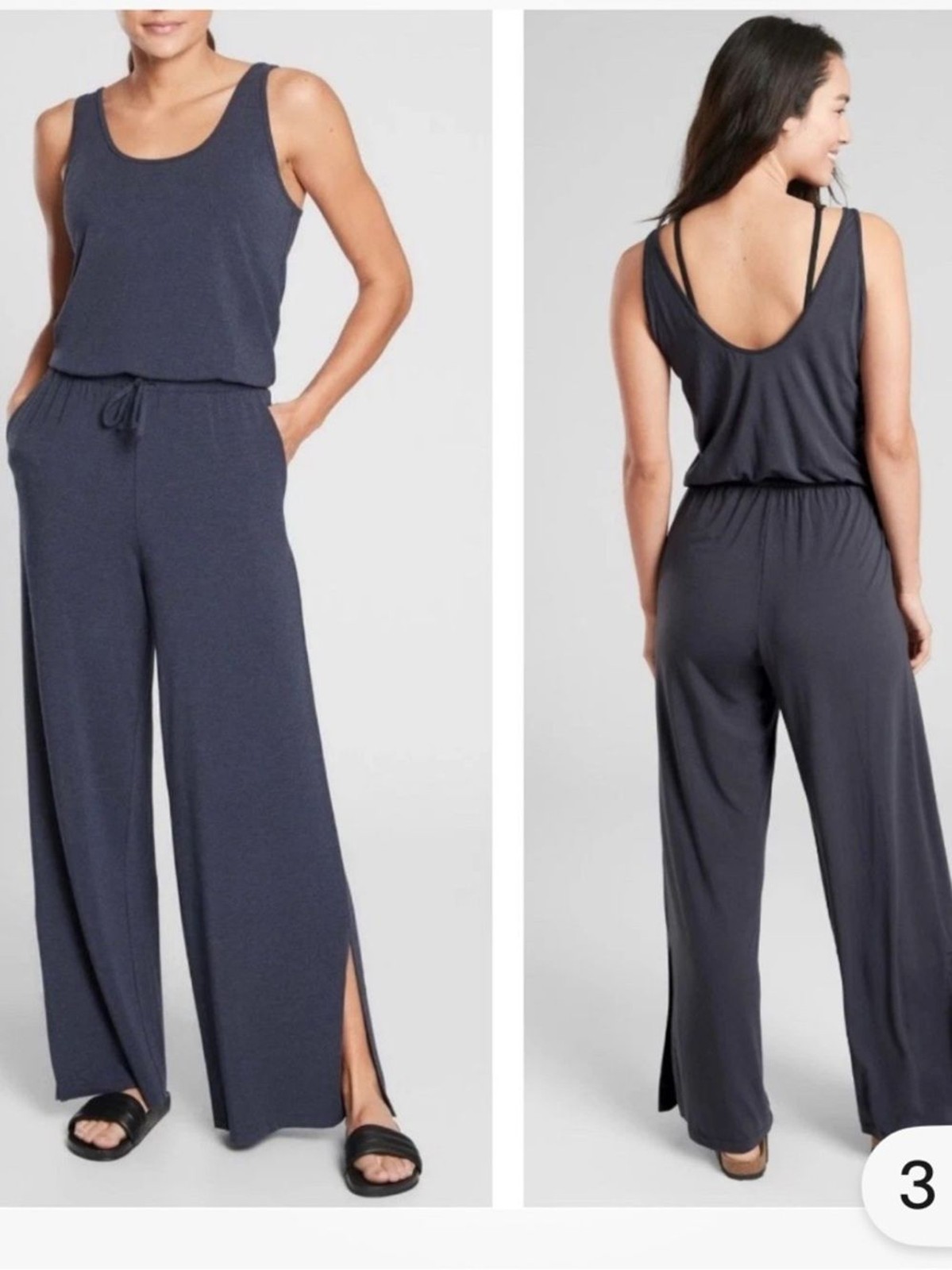 Athleta coastal Sleeveless Drawstring jersey Jumpsuit Romper  Sz 0