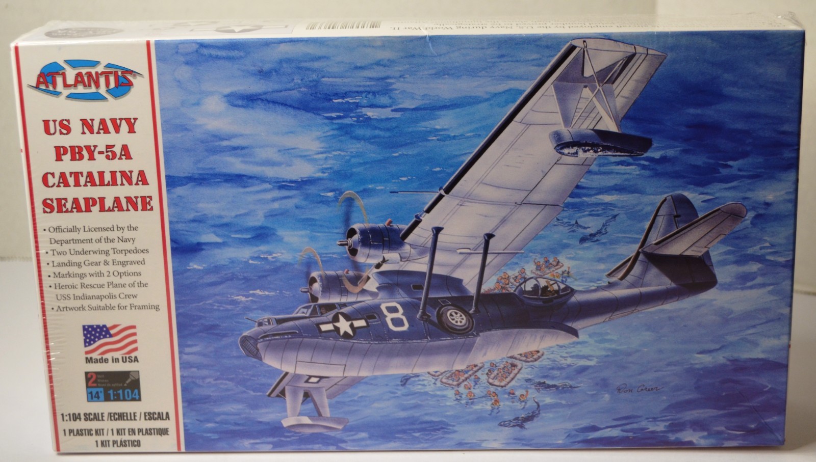 ATLANTIS US NAVY PBY-5A CATALINA SEAPLANE 1/104 SCALE MODEL KIT #M5301 ...