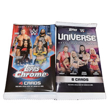 2026 WWE Topps Chrome 4 Card Pack & 2025 Topps WWE Universe 6 Card Pk-Ship Free-