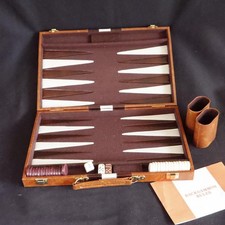 Backgammon Deluxe Gioco completo, in una lussuosa custodia in similpelle...