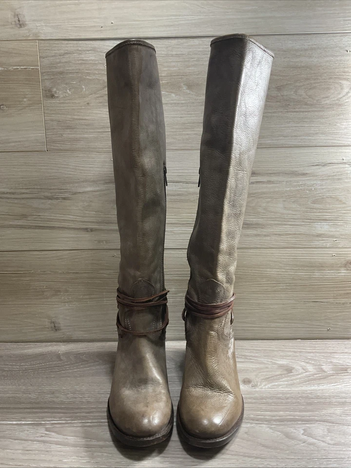 BOTAS HASTA LA RODILLA FREEBIRD STEVEN DROVER GRIS CARBÓN MARRÓN CUERO 9 WESTERN Foto 3 de 4