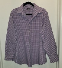 Van Huesen Men's Long Sleeve Fitted Dress Shirt, Button Down, Sz Large Business