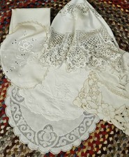 Antique Vintage Mixed Linen Runners Doilies Lot Of 8 As Is
