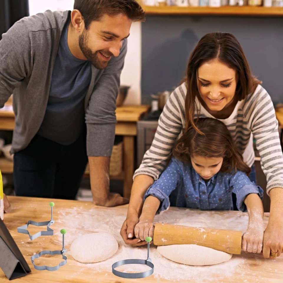 Pancake Form 4 Stücke Spiegeleiform Faltbar Spiegeleierformen für die Pfanne ... - Bild 3 von 4
