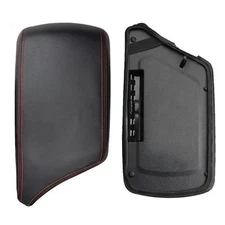 Fit Dodge Challenger 2015-2023 Center Console Lid Armrest Black PU Leather Cover