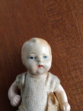 All Bisque Antique Doll Baby Miniature Dollhouse 3 1/2 Wire Jointed Arms Legs
