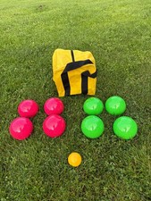 Official Tournament Bocce Sets - 110mm with Glo Neon Speckled Green balls