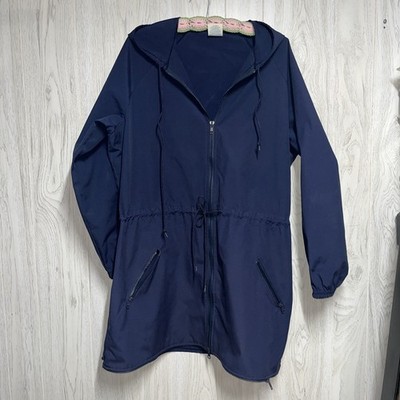 Weekenders Jacket Women's Medium Blue Poly Blend 503 Rain Coat Packable Canada
