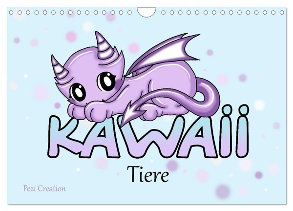 "Calendar 2027 · US Version · Cute Kawaii Animals (Wall Calendar 2027 12\" × 8\" La"-image