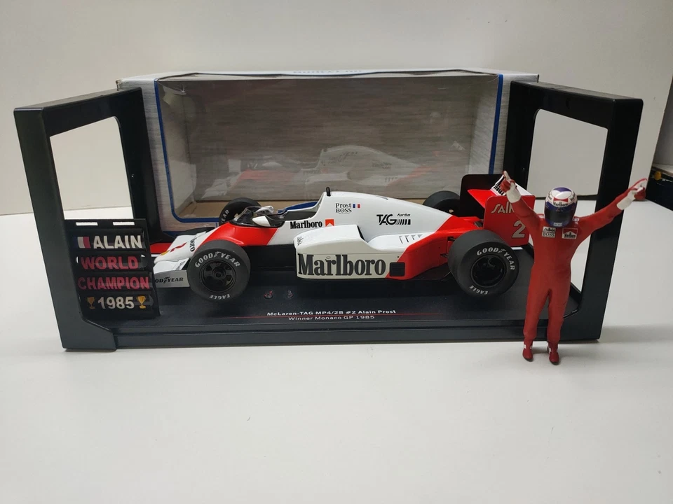 McLaren MP4/2B Prost Monaco GP WC 1985 1/18+ Driver Défauts Description - Photo 2/4