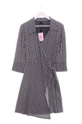 LAUNDRY BY SHELLI SEGAL Wickelkleid Damen Kleid Gr. DE 40 weiß-schwarz