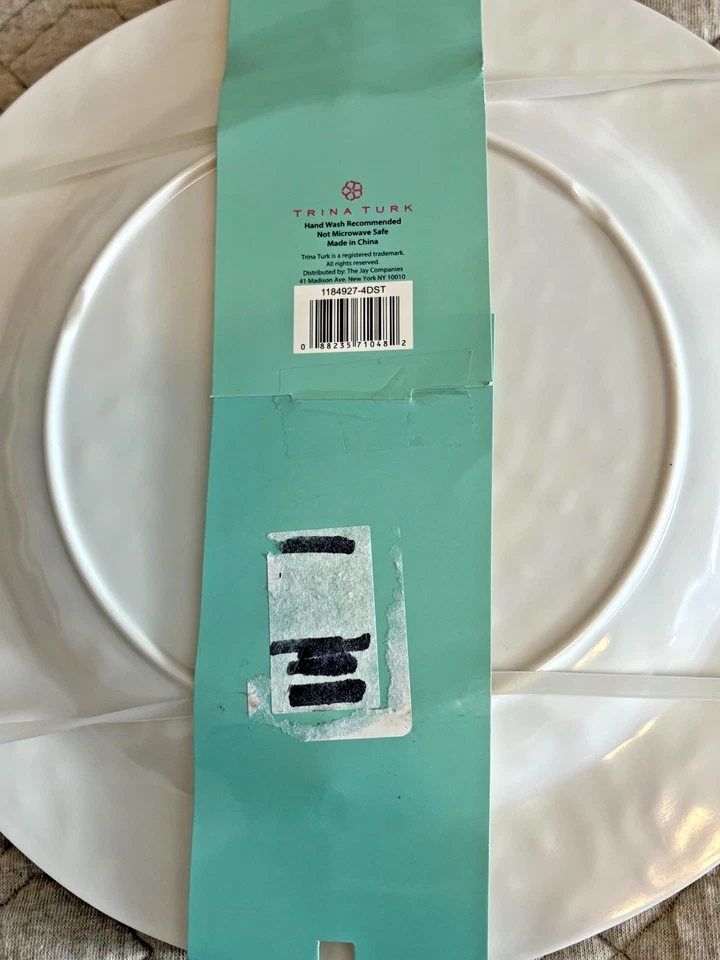 NWT Trina Turk Melamine Dinner Plate Set of 4 Lemons Flower Fruit 11" - Image 4 of 4