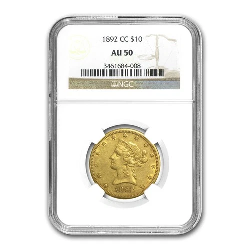 1892-CC $10 Liberty Gold Eagle AU-50 NGC