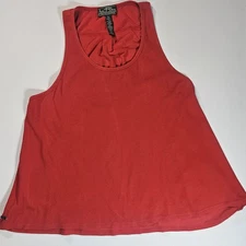 Lauren Ralph Lauren Tank Top Womens Size XL Red Ribbed 90s Style Designer Shirt