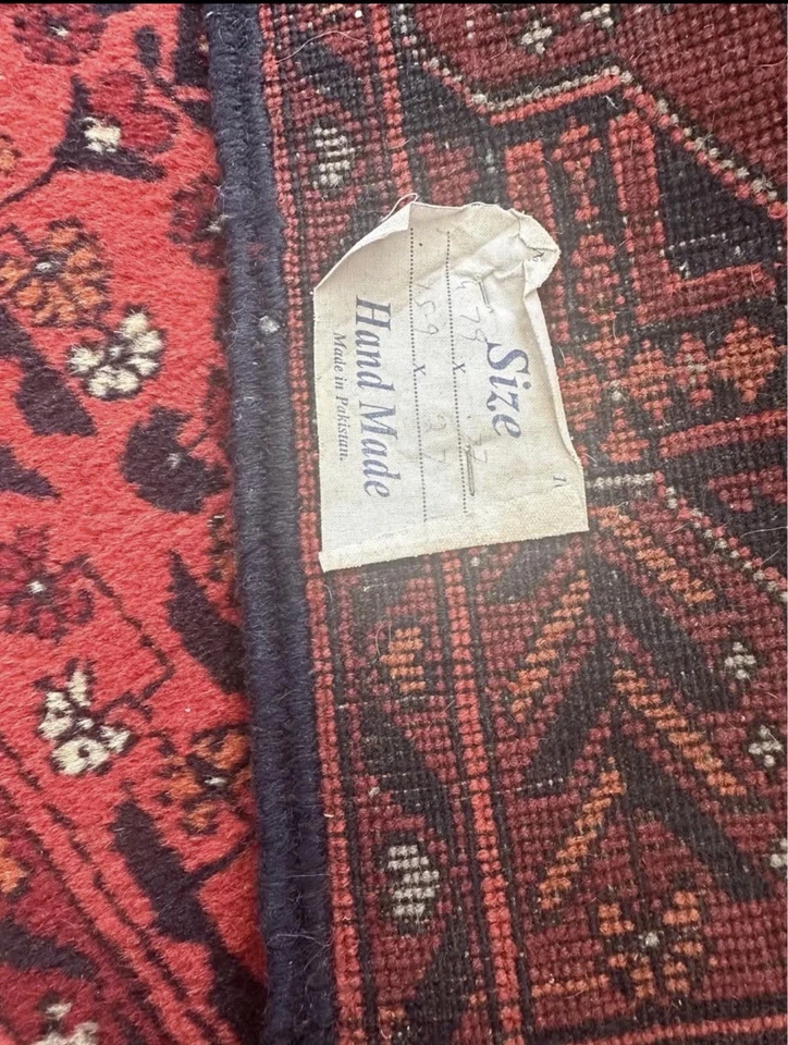 Alfombra larga vintage hecha a mano Pakistán 15’9” X 32” de ancho Foto 3 de 4