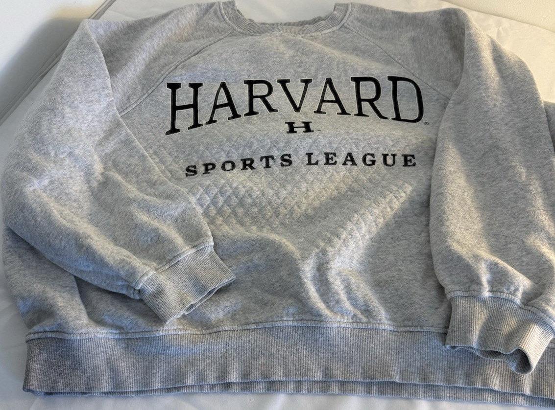 H&M Harvard Crimson Gray Crewneck Sweatshirt, Size L, Officially Licensed