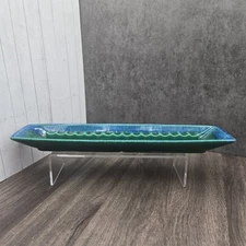 Royal Haeger MCM Ceramic Ashtray 1016-S Blue-Green Mid Century Modern 18"