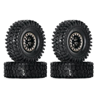 ''4PCS Brass Beadlock Tires for 1/18 TRX4M, 1/24 SCX24, FMS FCX24 RC Crawlers''