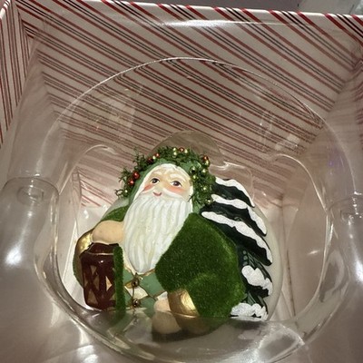 HALLMARK Keepsake EVERGREEN FATHER CHRISTMAS Poland Blown Glass Ornament QGO1584