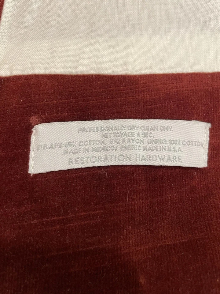 Hardware de restauración cortinas/cortinas de terciopelo vintage cada 50 x 84 par de cayena Foto 3 de 4