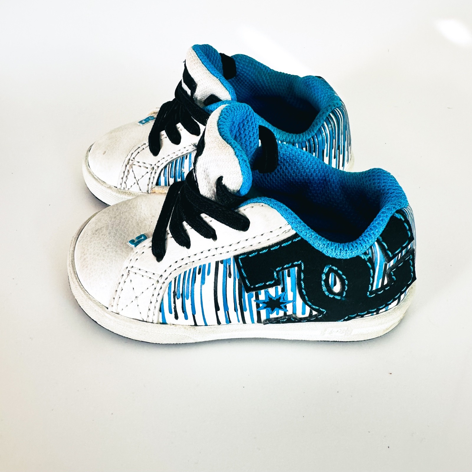 White Blue Black Sneakers Toddler Size 5