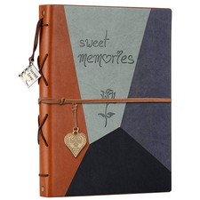 Scrap Book Leather Photo Album Family Scrapbook Memory Photo Book 60 Pages, M...