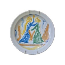 Virgilio Guidi annunciazione angelo piatto in ceramica 1984