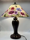Dale Tiffany Puffed Pansy Reverse Painted Vintage Table Lamp