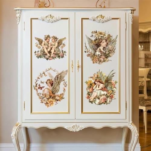 Rub on Transfer Decal for Furniture Craft Decor 6"x12", 3Pcs Vintage Angels - Picture 5 of 7
