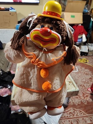 vtg Cabbage Patch Kids Circus Clown Girl Doll Hm11 Brown Poodle hair Violet Eyes