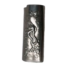 Vintage BIC Lighter Sleeve Unicorn Embossed Medieval Fantasy Gothic 1970 Pewter 
