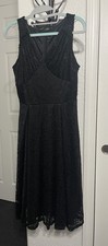 Black Lace Dress Lined Size Small