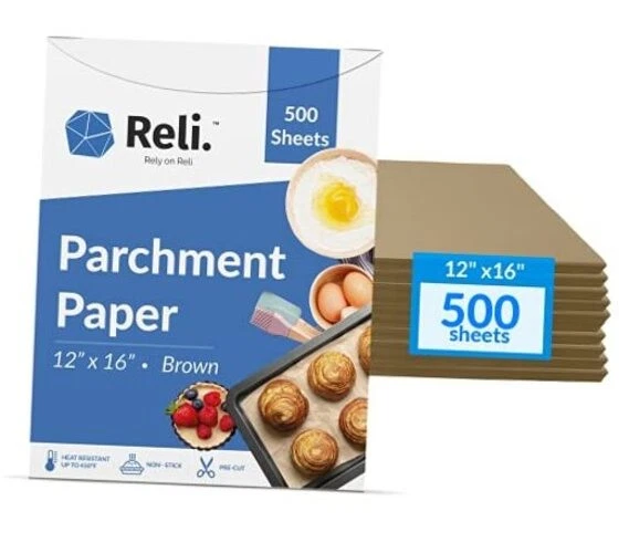 500 Pcs Brown 12x16 Inch Parchment Paper Sheets - Bulk - Pack of 500