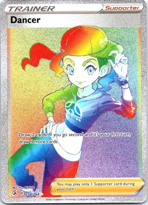 Dancer 274/264 Rainbow Rare Fusion Strike Pokemon Near Mint