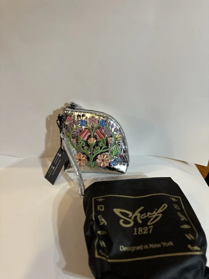 Sharif Legacy Floral Embossed Quilted Leather Wristlet NWT - Image 2 of 3