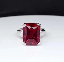 10 Ct Certified Natural Blood Red Ruby 925 Sterling Silver Ring   All Sizes