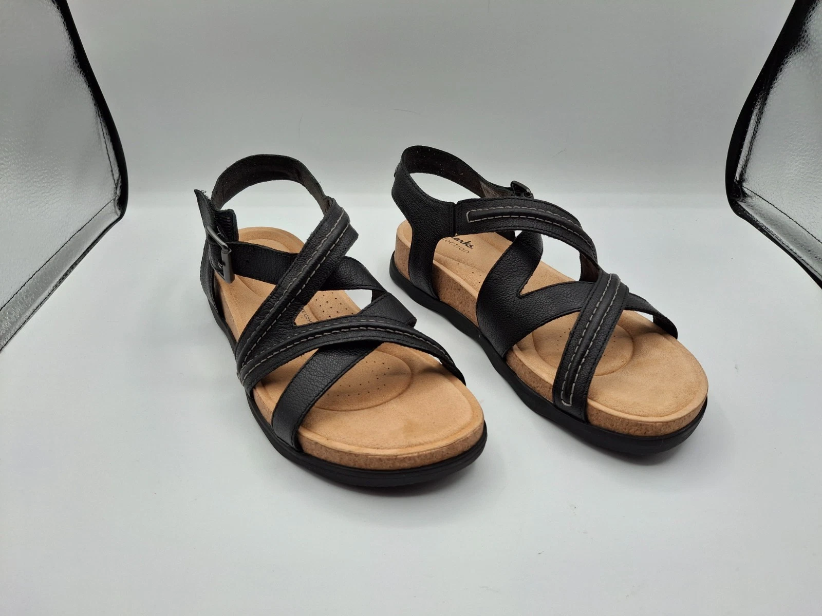 CLARKS SANDALI DONNA BRYNN AVE 9 5 M PELLE NERA