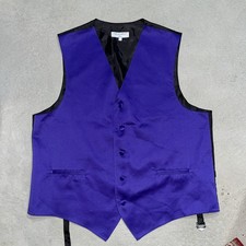 Men s Vesuvio Napoli Italy Purple Formal Vest Wedding Prom Size L