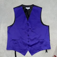 Men’s Vesuvio Napoli Italy Purple Formal Vest Wedding Prom Size L