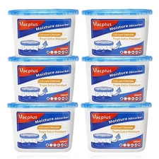 Vacplus Moisture Absorbers 6 Pack, 10.5 Oz Portable Humidity Absorber 